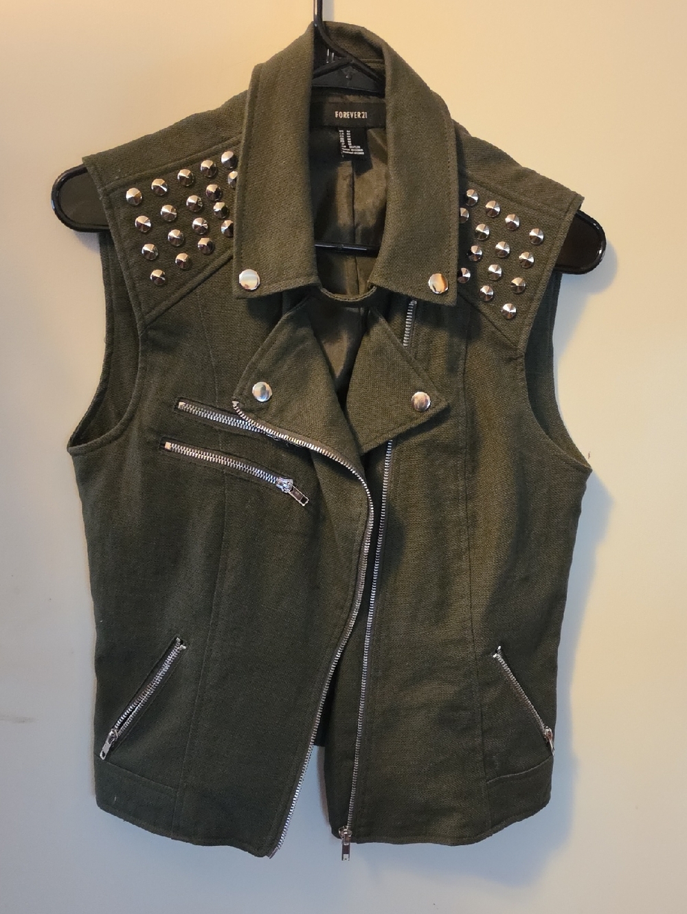 Forever 21 Olive Green Textured Blazer Jacket